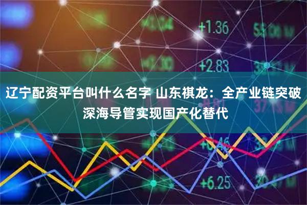 辽宁配资平台叫什么名字 山东祺龙：全产业链突破 深海导管实现国产化替代
